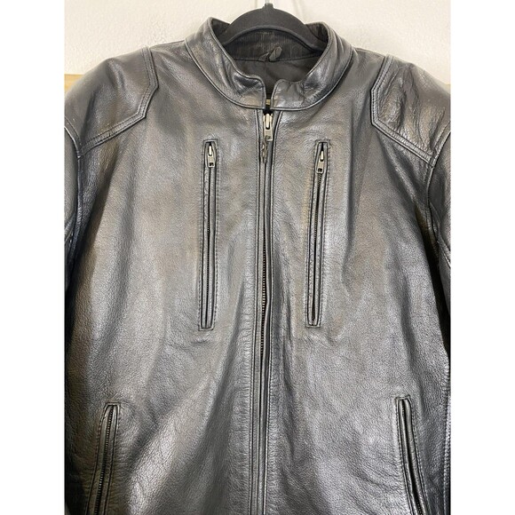 Street & Steel Leather Jacket Mens 2XL Motorcycle Biker Quilted Liner Armor - Picture 3 of 15